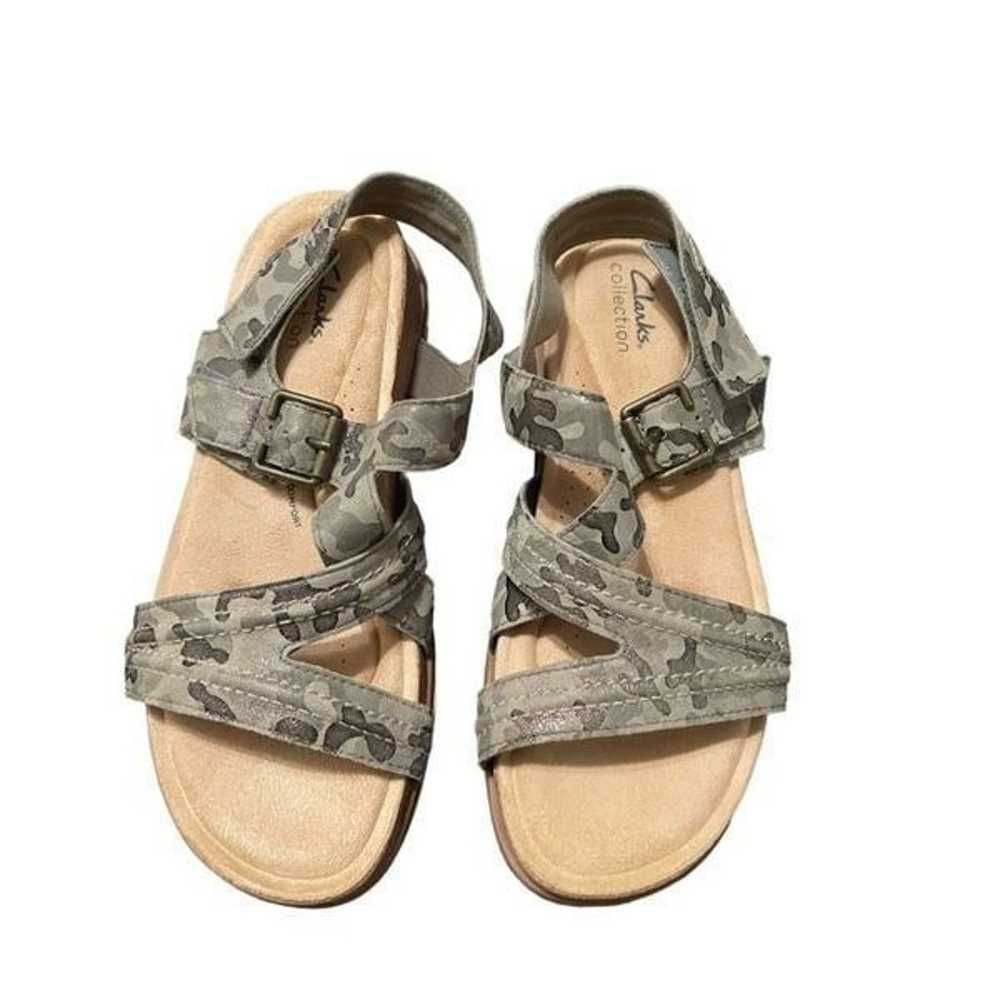 Clarks Collection Women Grey Brynn Ave Camo Open … - image 1