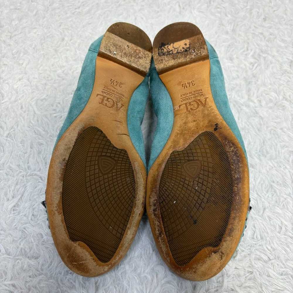 AGL Monika Ballet Flat Turquoise and Silver Studd… - image 7