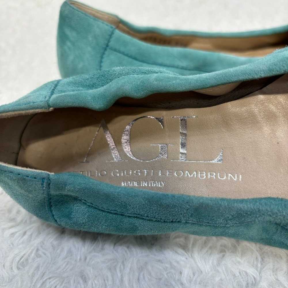 AGL Monika Ballet Flat Turquoise and Silver Studd… - image 8