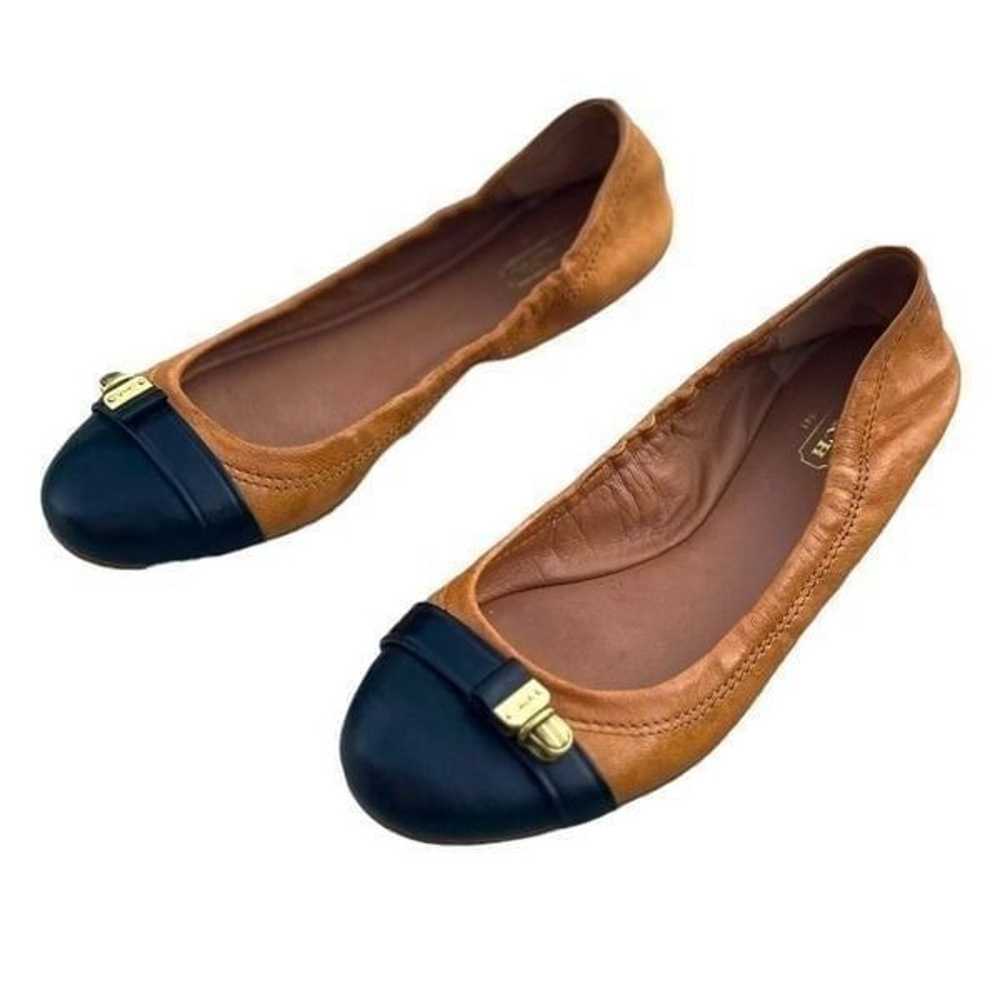 Coach Delphine Round Toe Ballet Flat in Black/Tan… - image 8