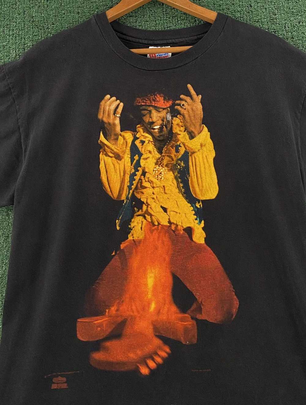 Hanes VTG 1991 Jimi Hendrix Double Sided T-Shirt … - image 2