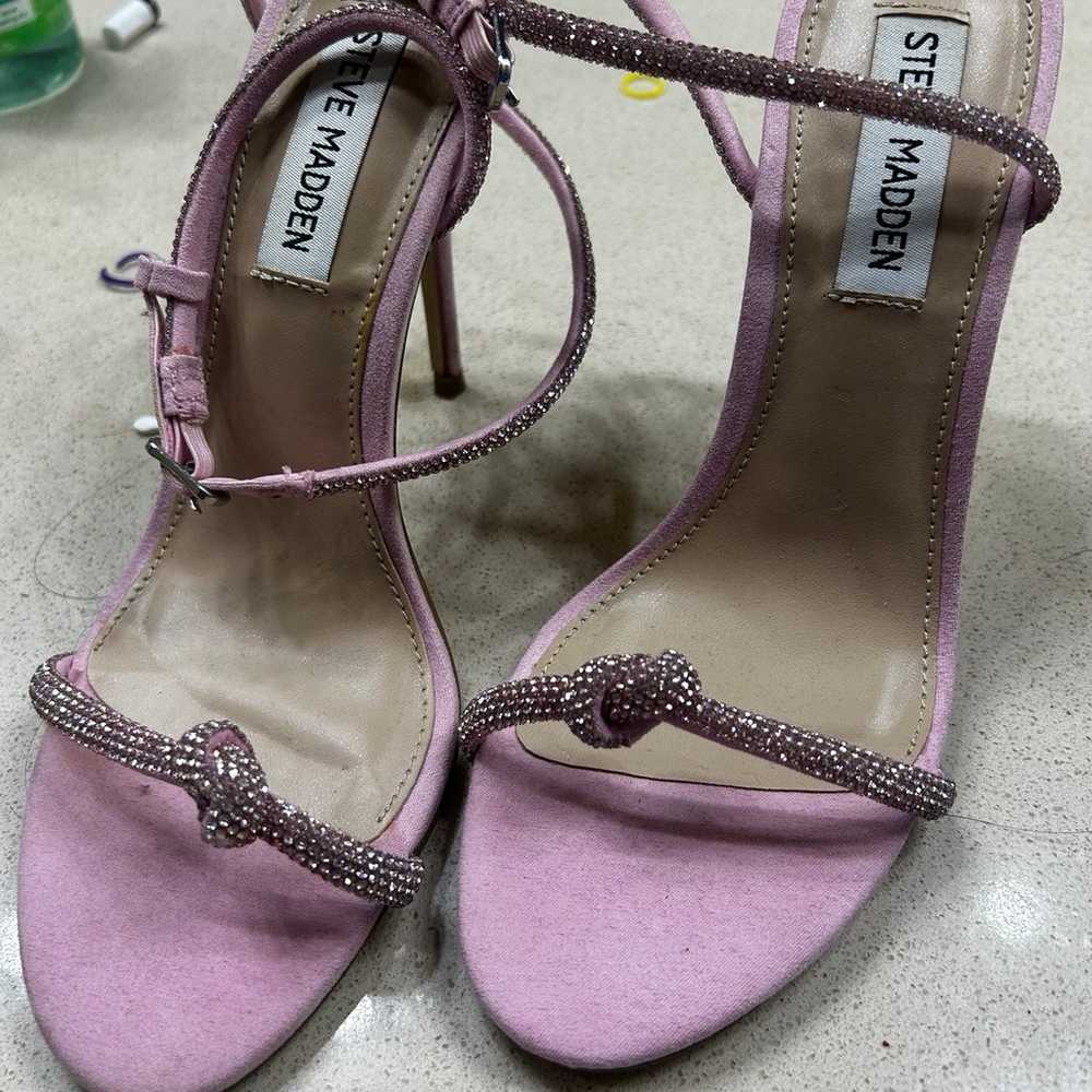 Pink rhinestone Steve Madden strappy heels - image 2