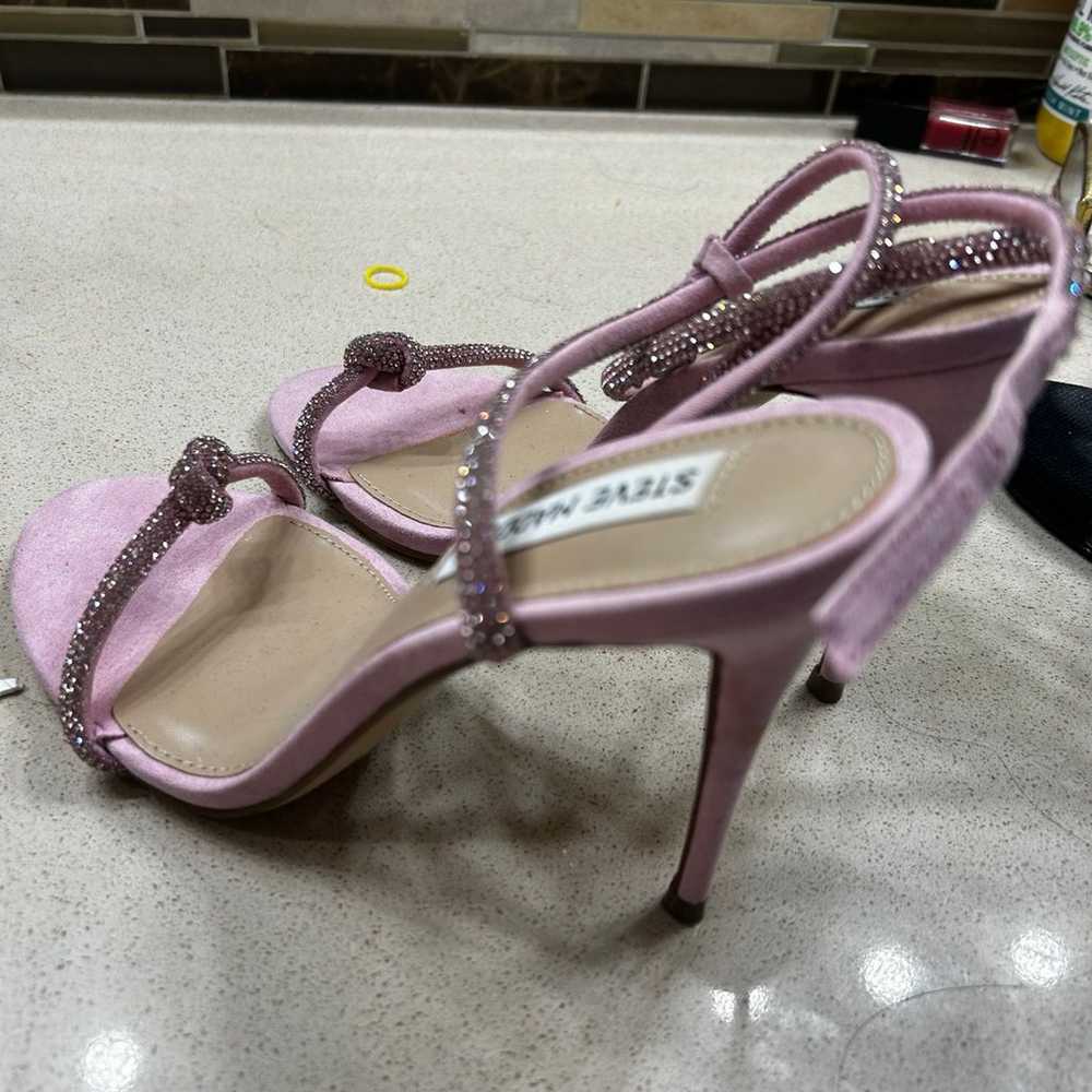 Pink rhinestone Steve Madden strappy heels - image 3