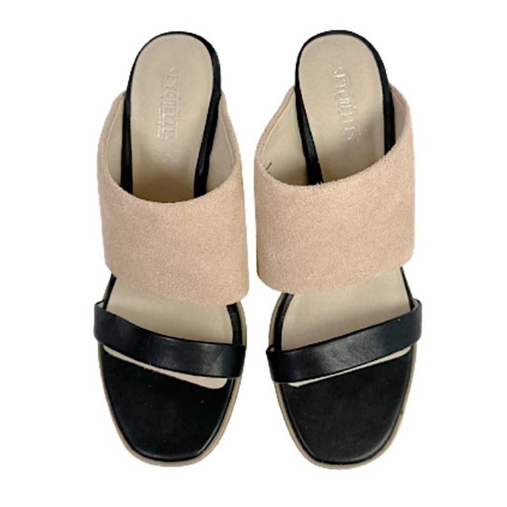 SEYCHELLES Lyra Black and Nude Leather Mules 6.5 - image 2