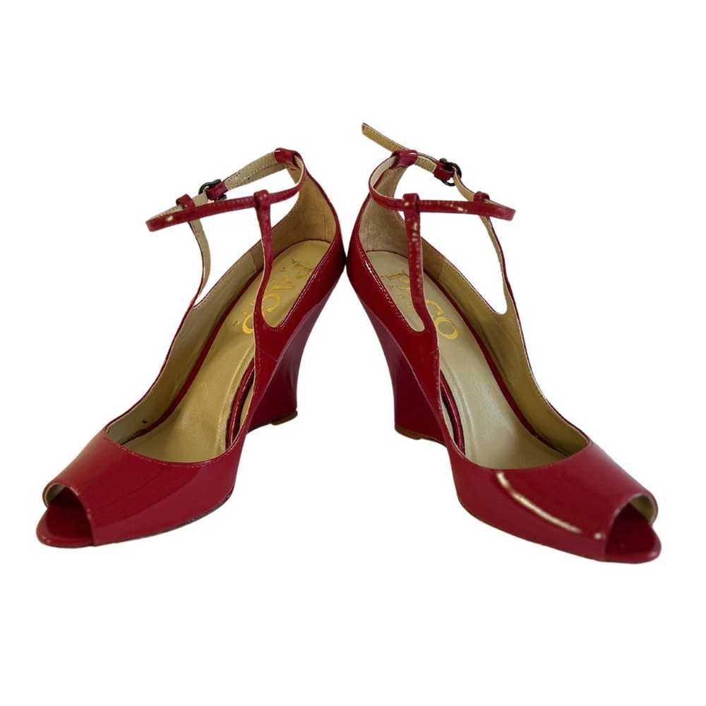 Paco Gil Red Patent Leather Ankle Strap Open Toe … - image 1