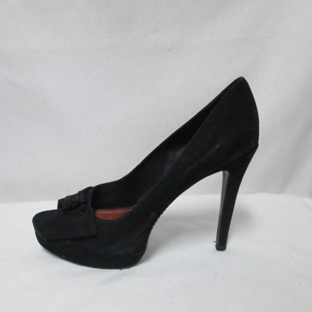 Schutz black Suede peep toe platform heels with b… - image 2