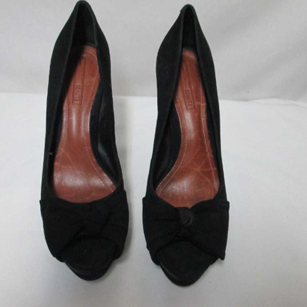 Schutz black Suede peep toe platform heels with b… - image 3