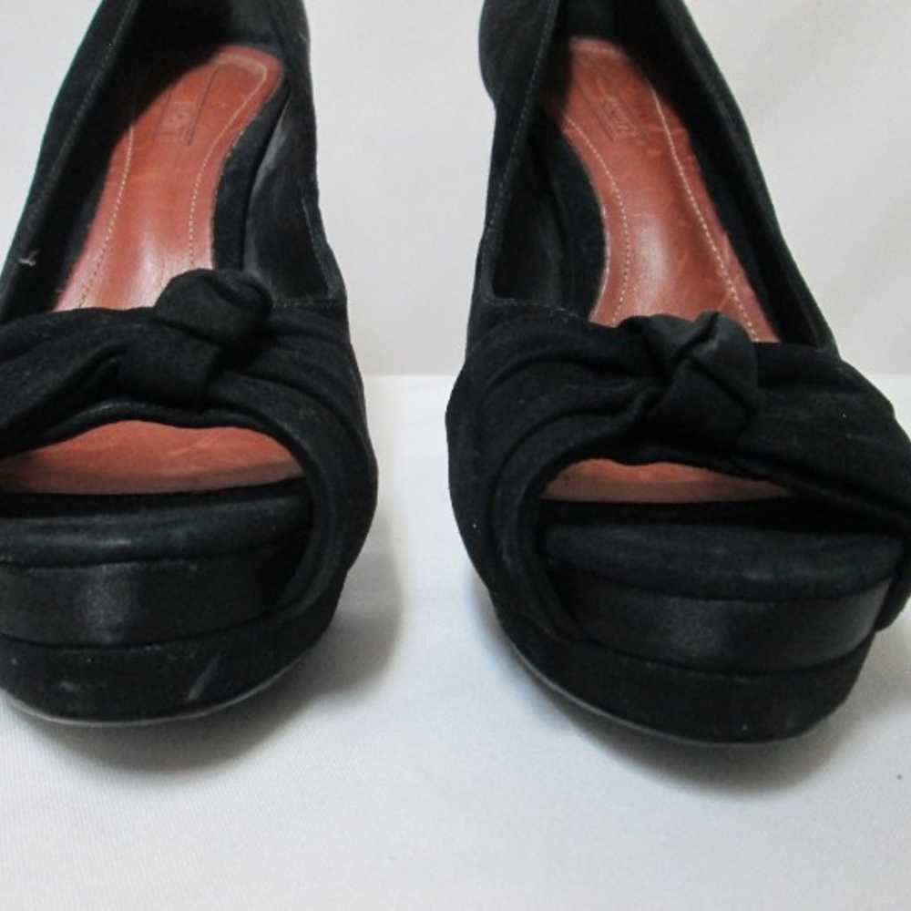 Schutz black Suede peep toe platform heels with b… - image 4