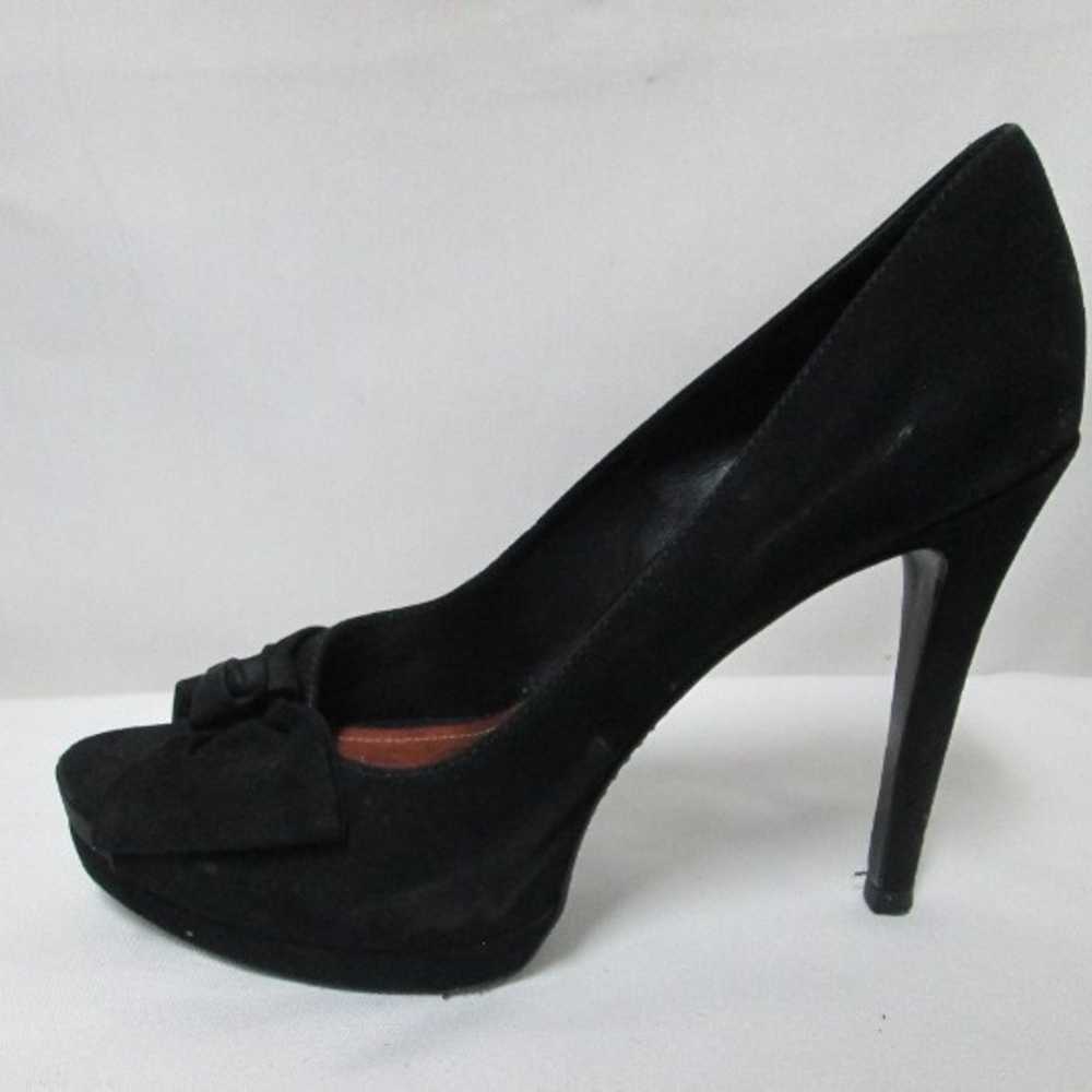 Schutz black Suede peep toe platform heels with b… - image 5