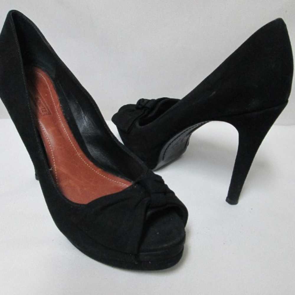 Schutz black Suede peep toe platform heels with b… - image 8