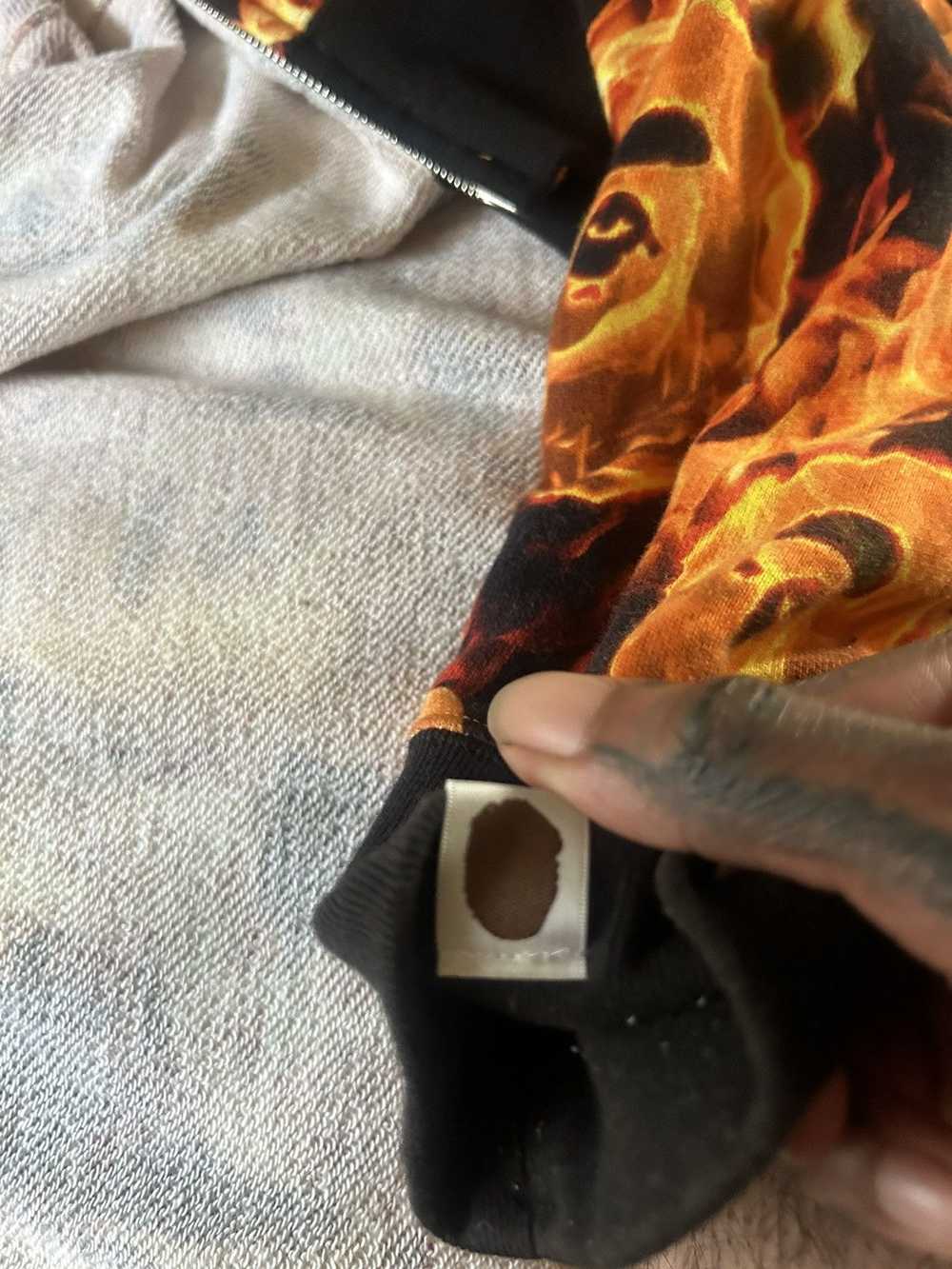 Bape Bape Flame Full Zip Up Hoodie (Rare) - image 6