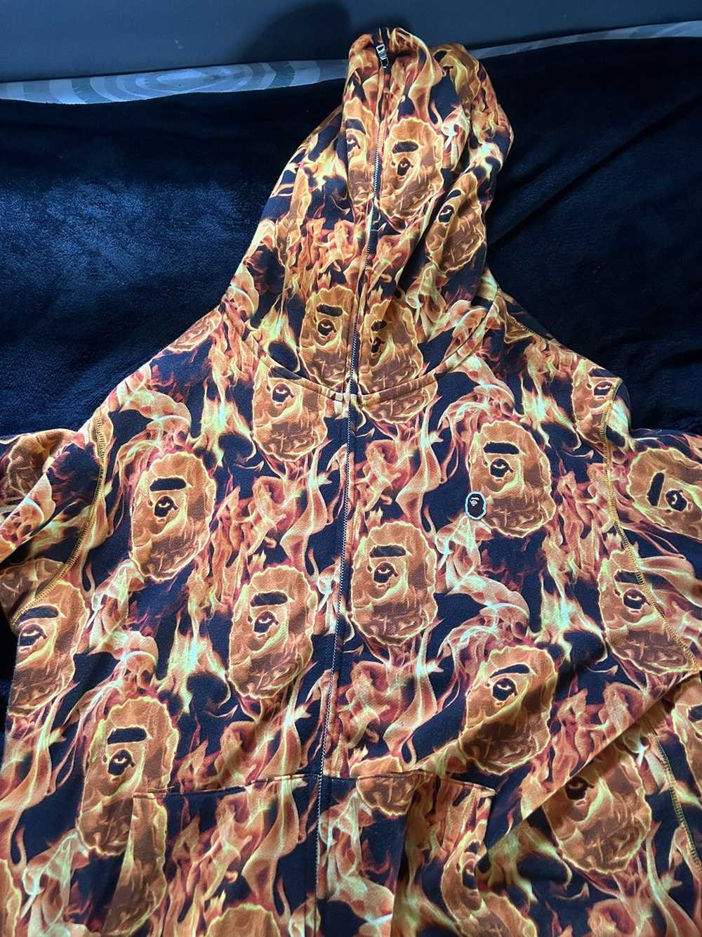 Bape Bape Flame Full Zip Up Hoodie (Rare) - image 8