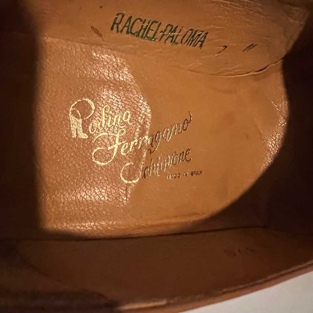 ROLINA FERRAGAMO SCHIAVONE “RACHEL PALOMA” TAN LE… - image 8