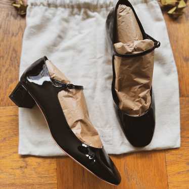 DÔEN Black Patent Leather Mary Jane Heels