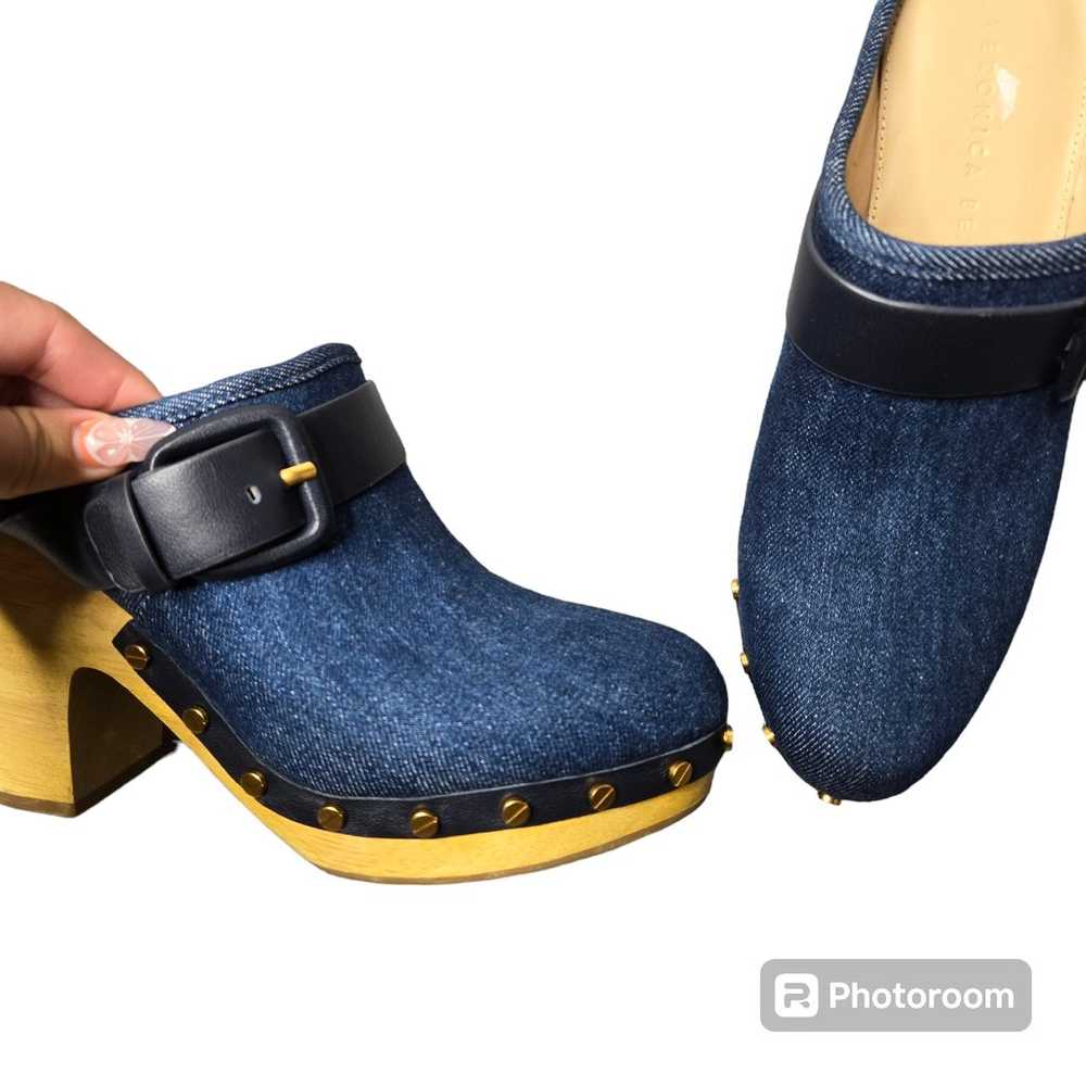 Veronica Beard Dacey Denim Blue Stud Clogs - image 4