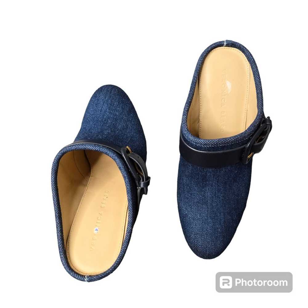 Veronica Beard Dacey Denim Blue Stud Clogs - image 6