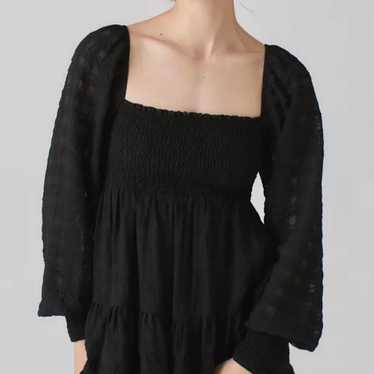 Urban Outfitters River Smocked Black Dress