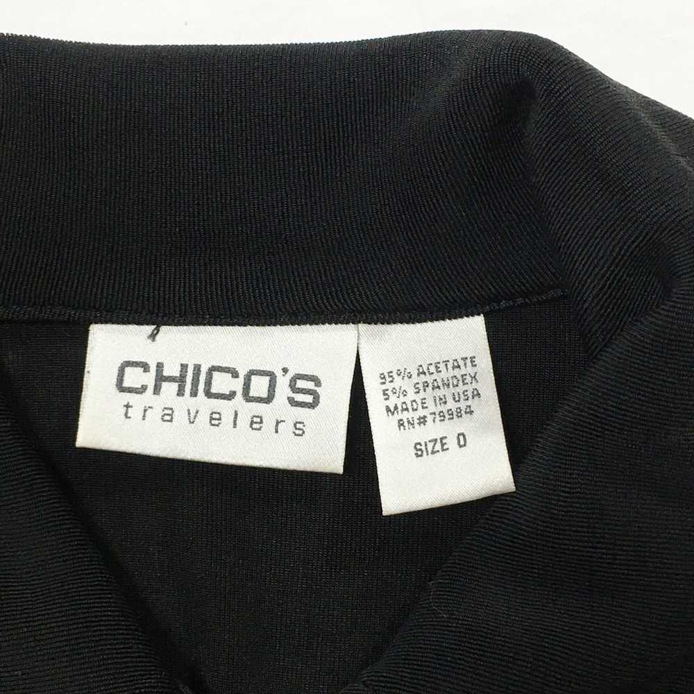 Chicos S Travelers Black Midi Shirt Dress Half Sl… - image 3