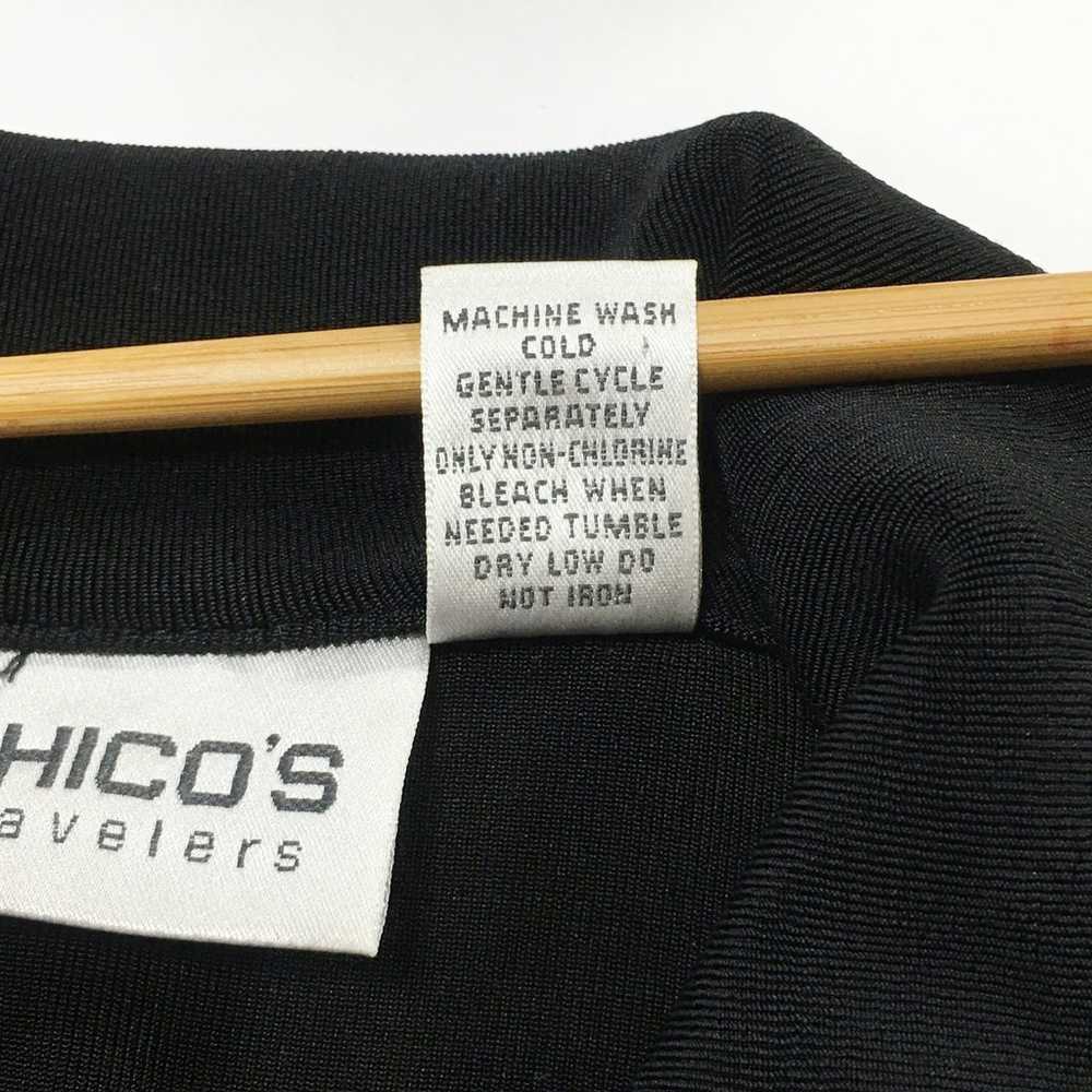 Chicos S Travelers Black Midi Shirt Dress Half Sl… - image 8