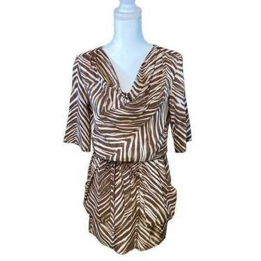 BCBG MAXAZRIA Ayshea Silk Animal Print Tie Waist … - image 1