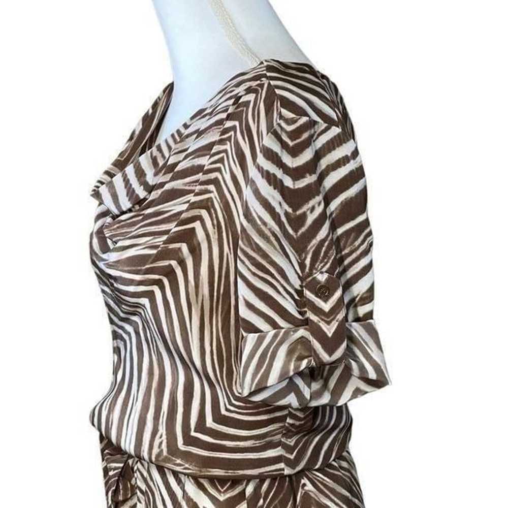 BCBG MAXAZRIA Ayshea Silk Animal Print Tie Waist … - image 4