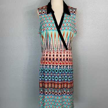 Nicole By Nicole Miller Sleeveless Faux Wrap Dres… - image 1
