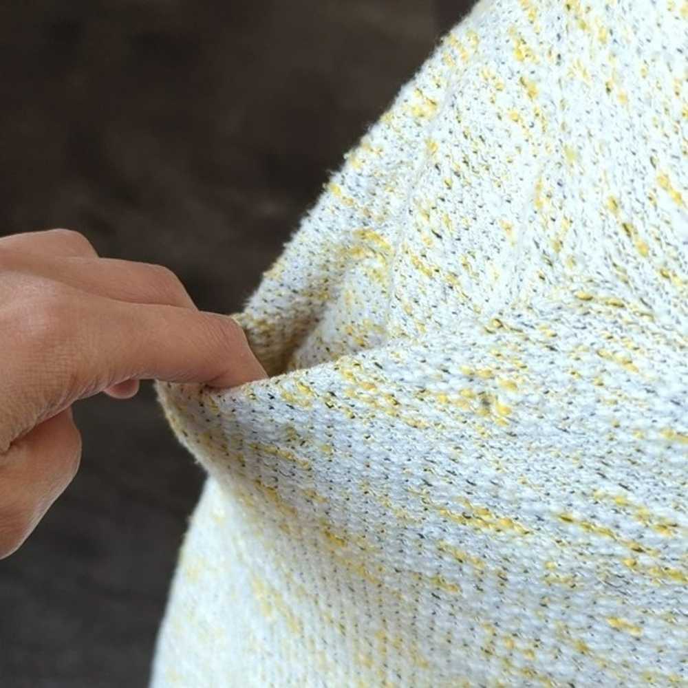 Loft Boucle Knit Ruffle Hem Dress Yellow 16 prepp… - image 4