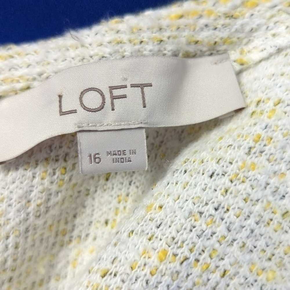 Loft Boucle Knit Ruffle Hem Dress Yellow 16 prepp… - image 7