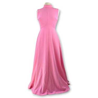 Pink A-Line High Neck Princess Dress 1960s Sleeve… - image 1