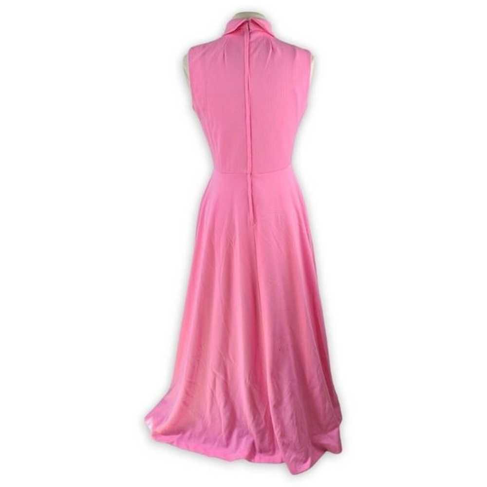 Pink A-Line High Neck Princess Dress 1960s Sleeve… - image 2