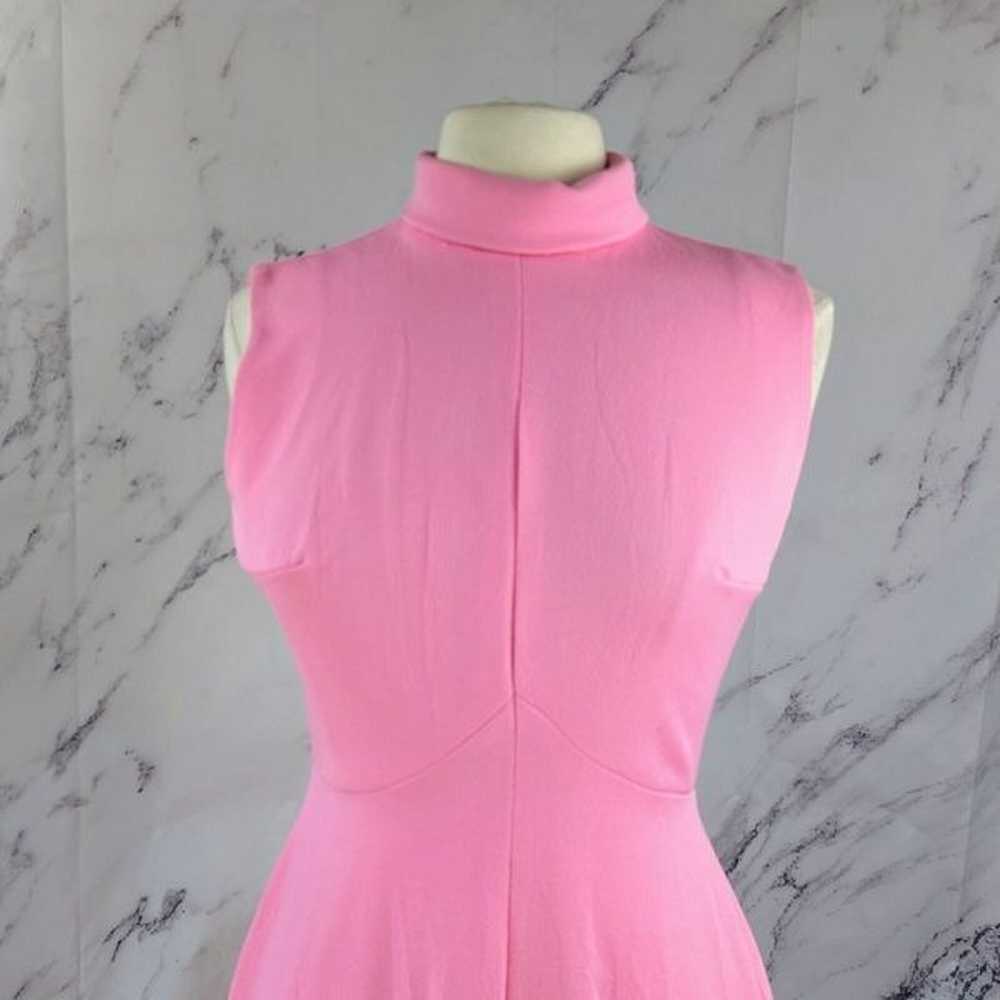 Pink A-Line High Neck Princess Dress 1960s Sleeve… - image 4