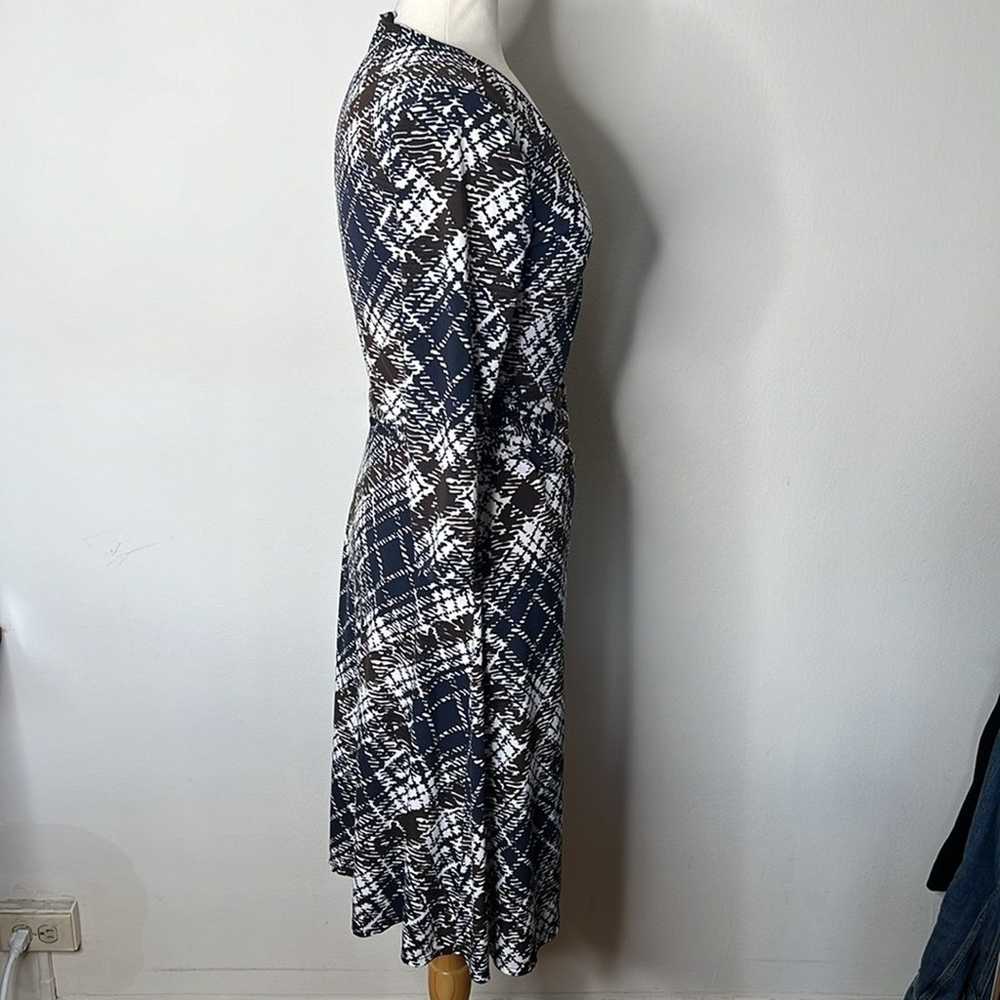 BCBGMaxAzria Black and White Print Faux Wrap Dress - image 5