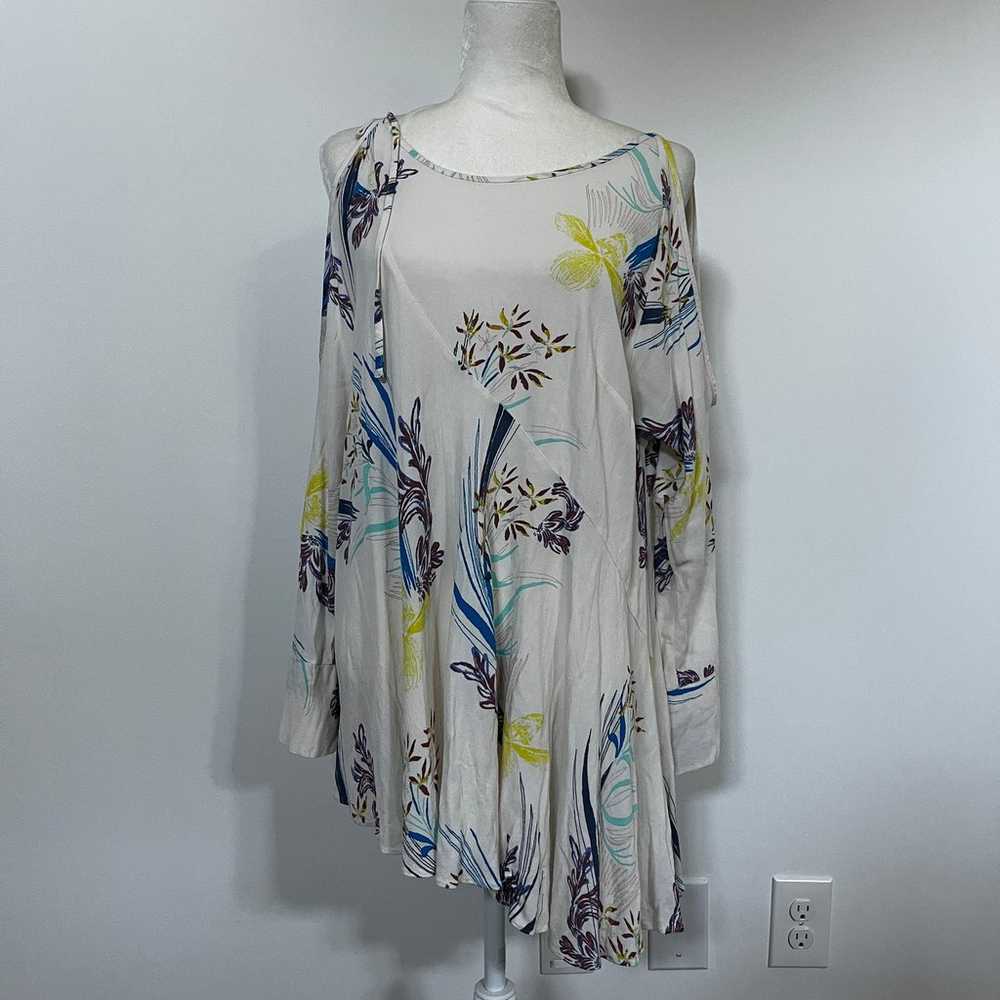 Free People Clear Skies White Floral Tunic Dress … - image 1