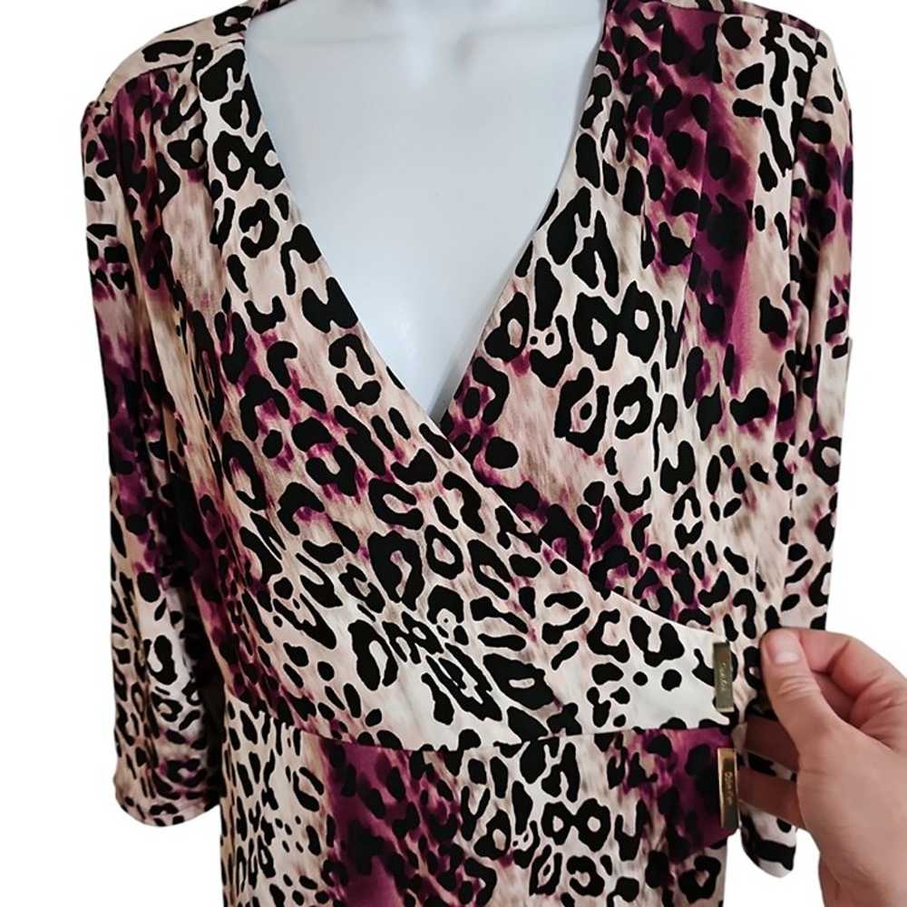 Calvin Klein Size 6 Purple Leopard Animal Print W… - image 2