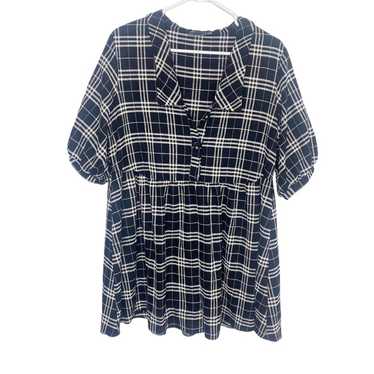 ASOS black plaid babydoll dress US size 8 EUC