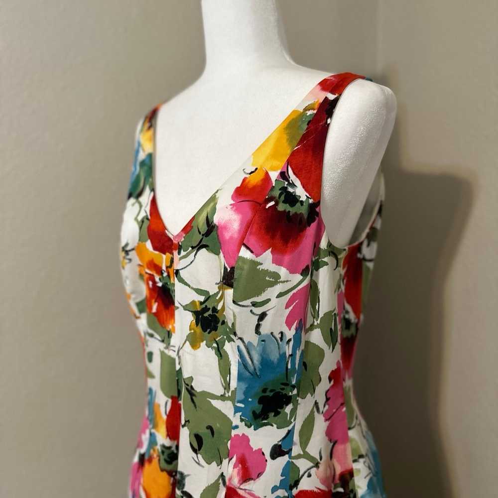 Lauren Ralph Lauren Floral V-Neck Sleeveless Dres… - image 1