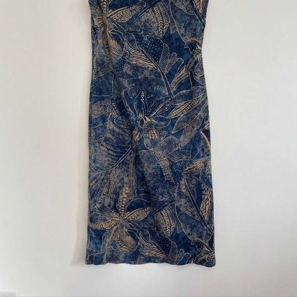 LAUREN RALPH LAUREN LRL Blue Tan Floral Leaf Slee… - image 3