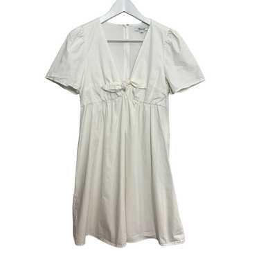 Madewell Tie Front Mini Dress Short Sleeve White P