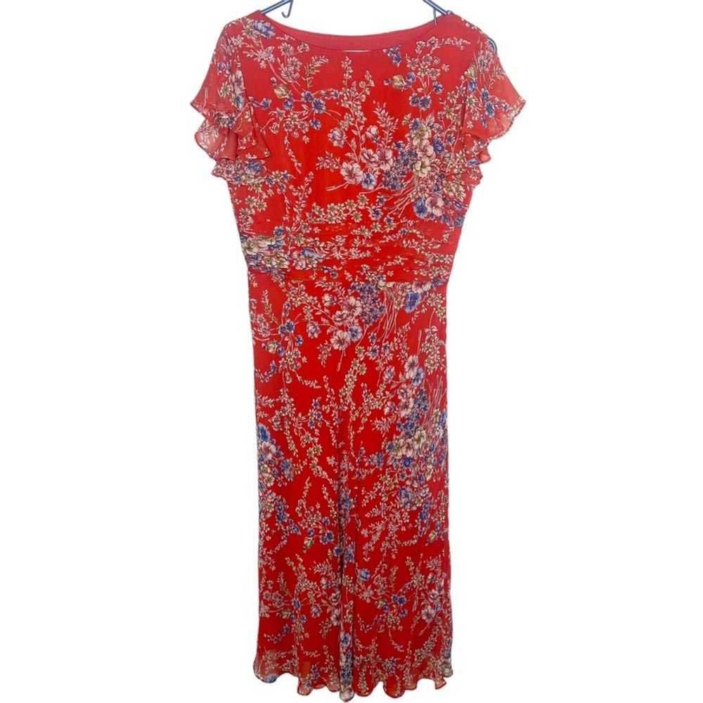 Coldwater Creek red floral midi dress vintage siz… - image 1