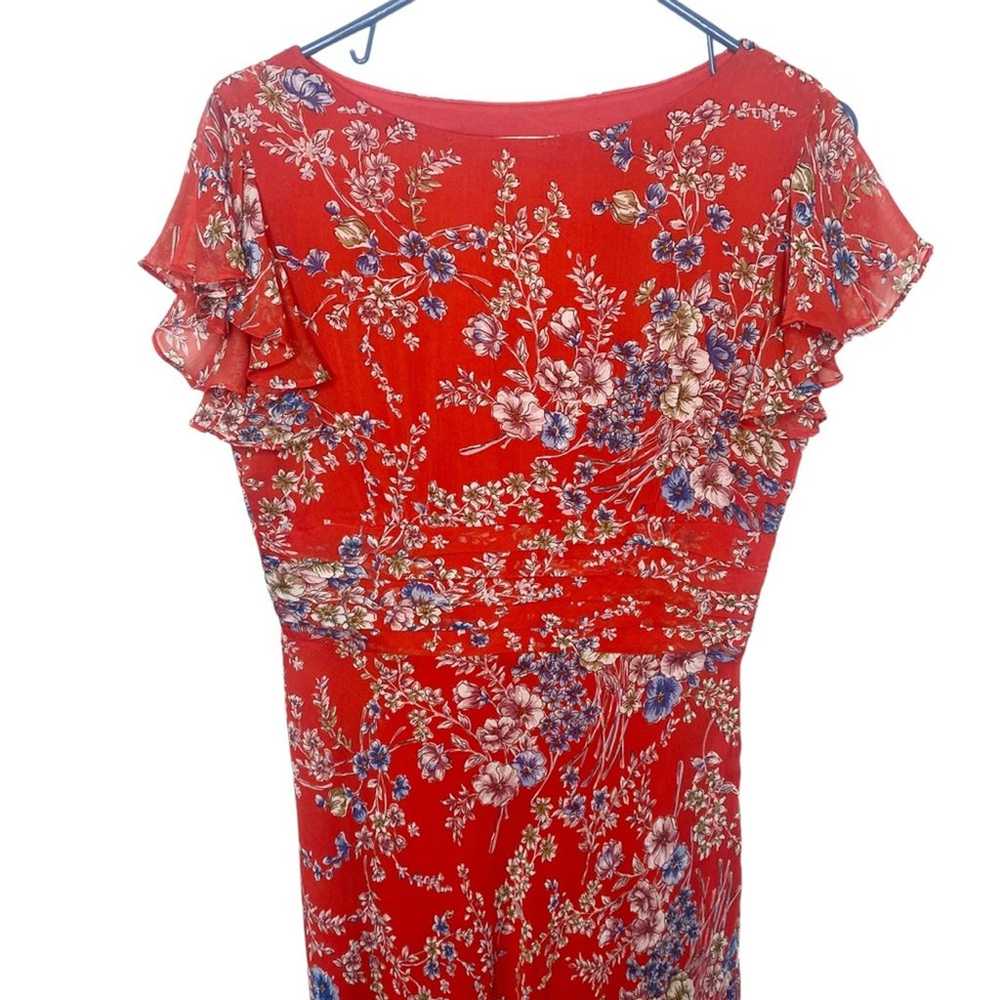 Coldwater Creek red floral midi dress vintage siz… - image 2