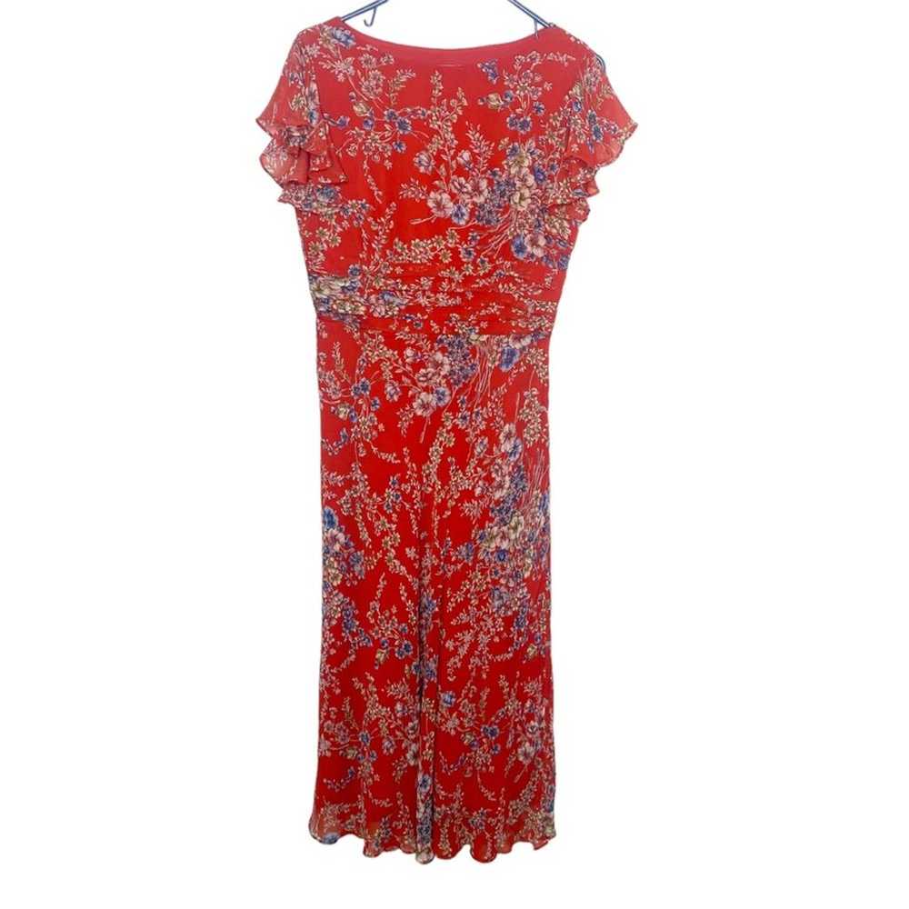 Coldwater Creek red floral midi dress vintage siz… - image 3