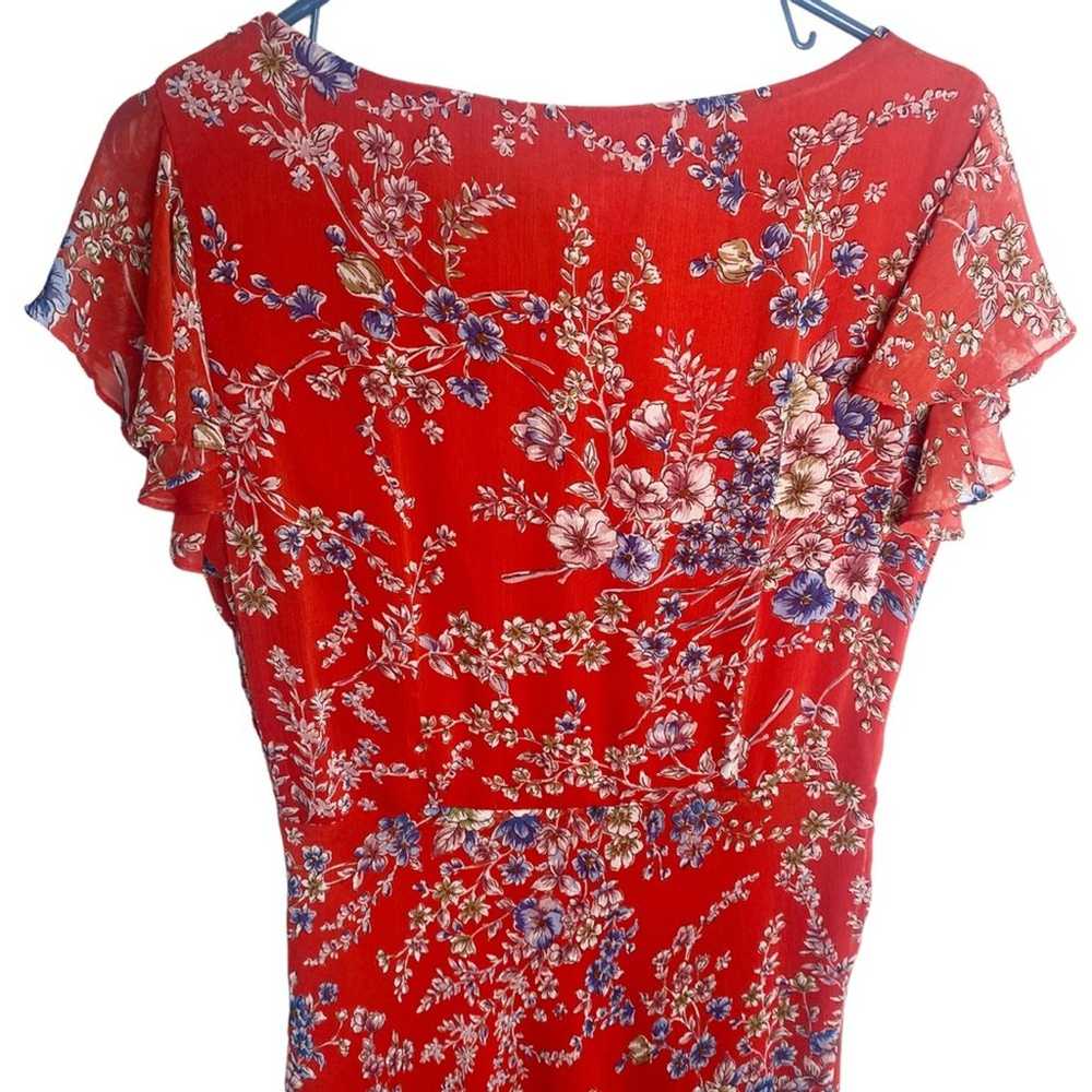 Coldwater Creek red floral midi dress vintage siz… - image 4