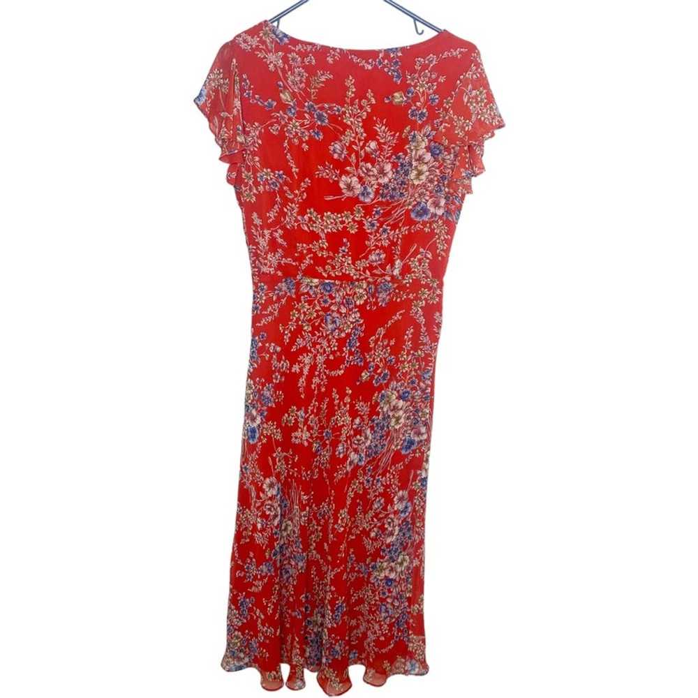 Coldwater Creek red floral midi dress vintage siz… - image 5