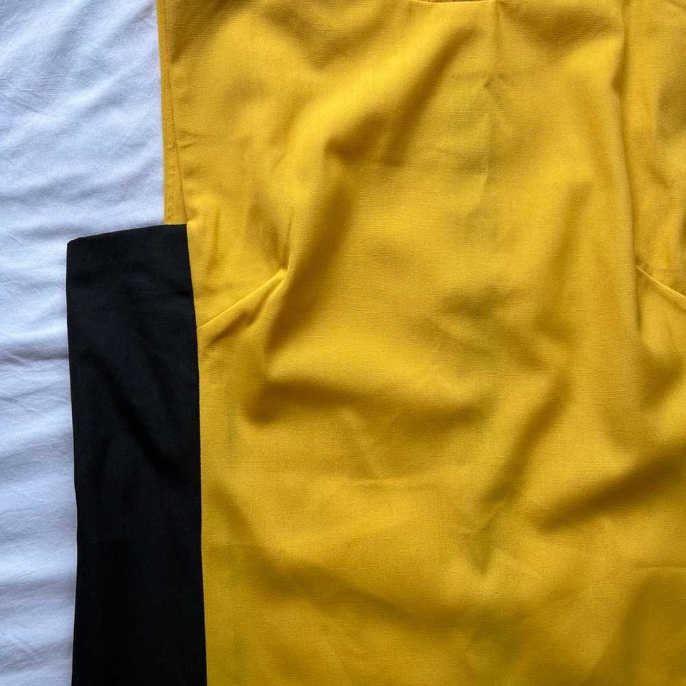 Vintage Mod Color Block yellow Black sheath twigg… - image 2
