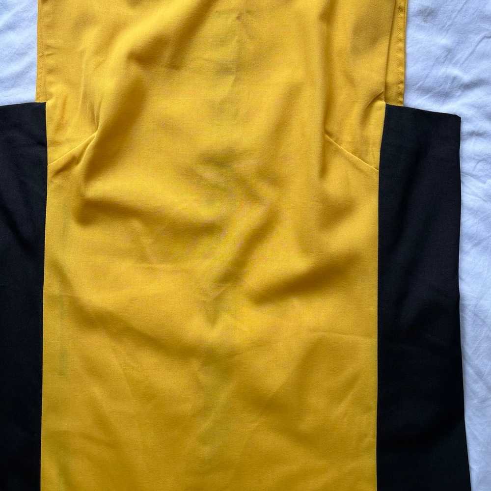 Vintage Mod Color Block yellow Black sheath twigg… - image 4
