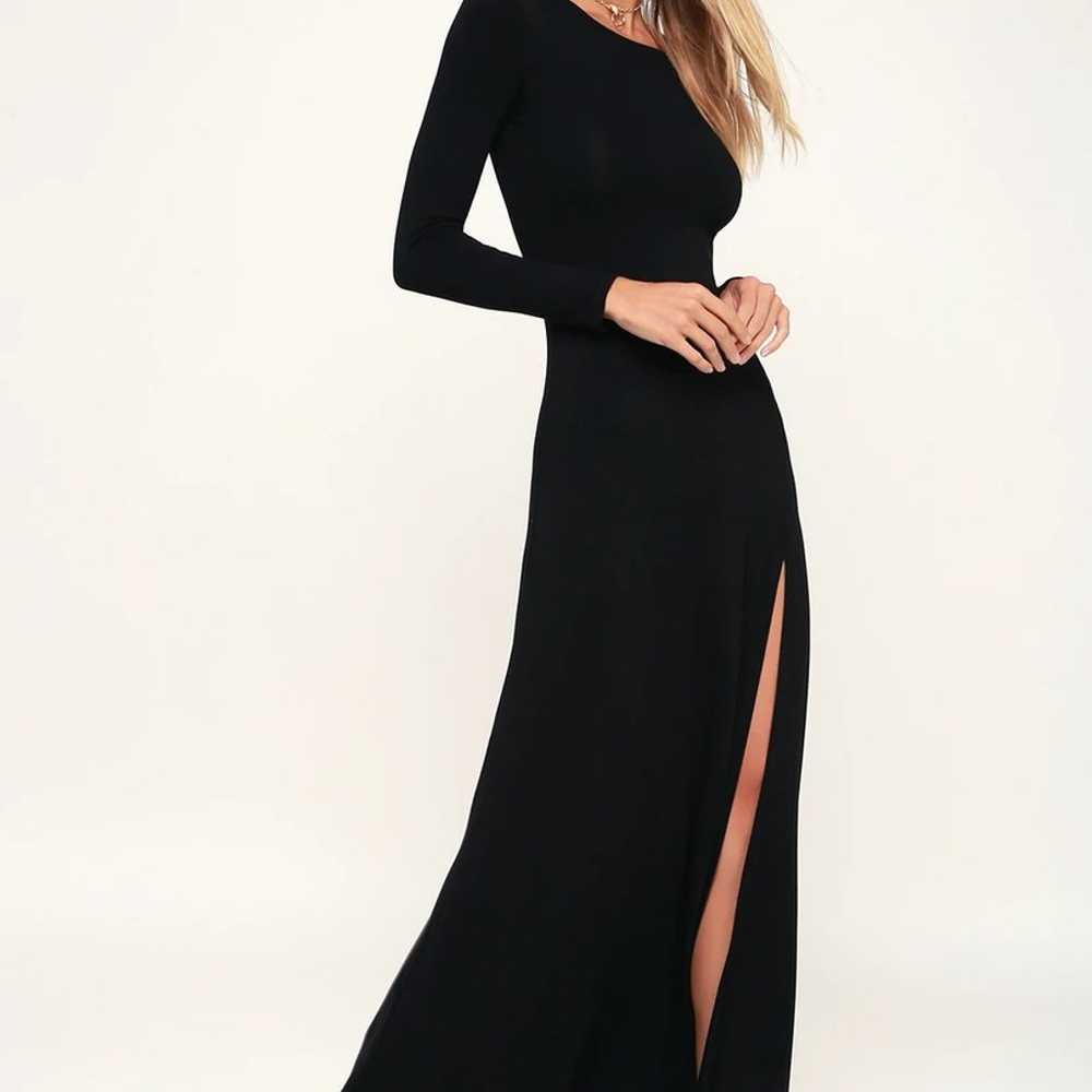 Lulus Swept Away Black Long Sleeve Maxi Dress - image 2