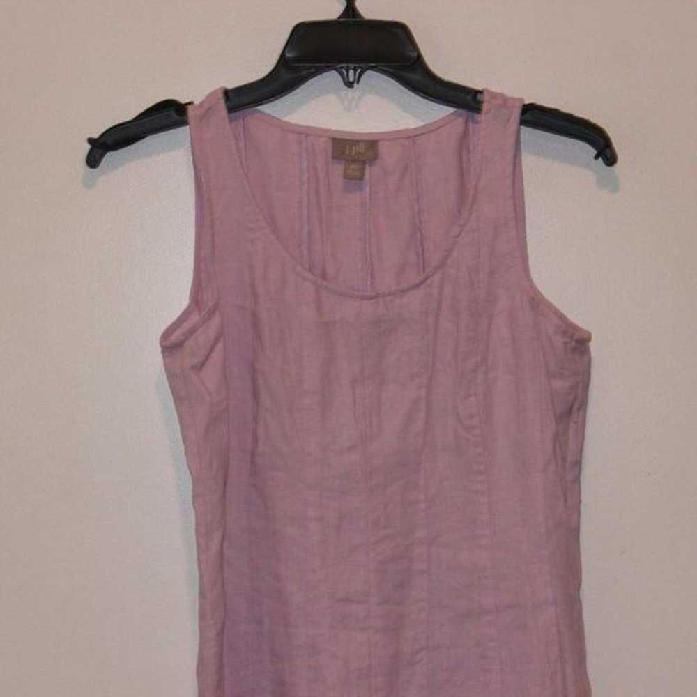 J. Jill Purple Linen Sleeveless Flare Midi Dress … - image 2