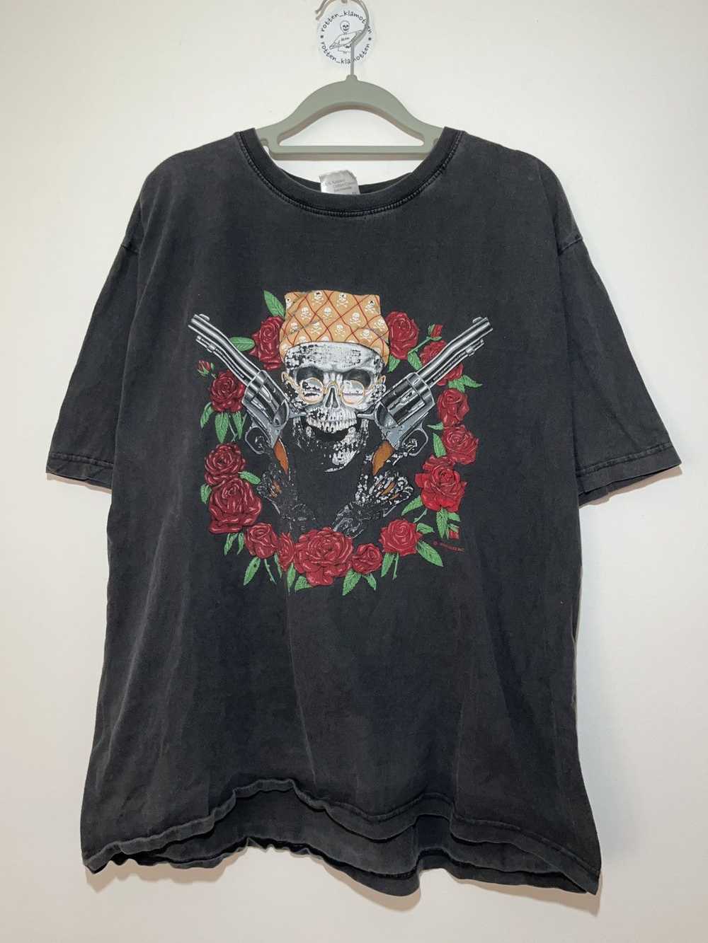 Rare × Streetwear × Vintage Sunfade 90s skull rev… - image 1