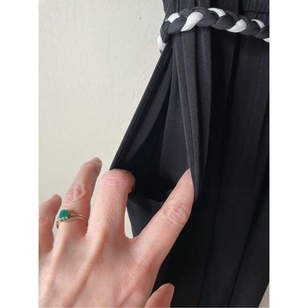 Calvin Klein White Tipped Ruffle Shoulder Black J… - image 10