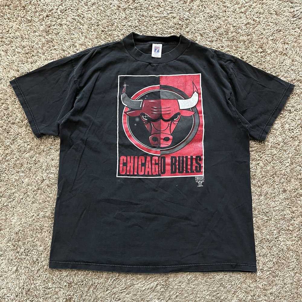 NBA × Vintage 90s Logo 7 Chicago Bulls NBA Faded … - image 1